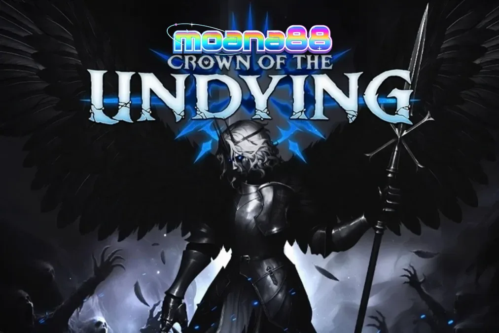 Tampilan visual slot Crown of the Undying dengan tema fantasi gelap